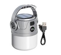 Solar Powered Lantern, LED Rechargeable Lamp, Waterproof Flashlight, Digital Battery Display and Compact Camping Light for Fishing, Garage, Outdoor Adventures, 3.9x4.61 inches