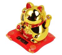 Solar Powered Lucky Waving Cat, La Riqueza de China Gato de la Suerte agitando el Brazo Solar Fortune Cat Estatua, Beckoning agitando el Brazo Fortune Lucky Cat para la decoración (Bolsa de