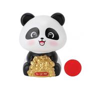 Solar Powered Panda Statue Ornament for Luck and Fortune Solar Nodding Panda Figurine Car Dashboard Animal Figurine Ornament Big Eyes