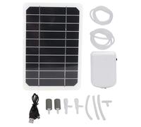 Solar Powered Pond Oxygenator Air Pump, Portable 5W Solar Panel Water Oxygen Pump Pond Aerator with Built in 2000mAh Battery with Bubble Stones for Pool Hydroponics Water Fountain Garden