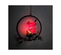 Solar Powered Red Birds Windchime Light Pendant Multi-Purpose Hanging Light Decor for Courtyard Parks