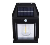 Solar Powered Wall Lights Outdoor, Motion Sensor Solar Fence Light, Waterproof LED Wall Lantern, Retro Tungsten Light for Garden, Yard and Patio, 17x12x6cm