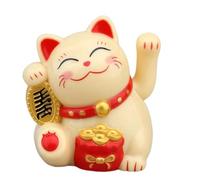 Solar Powered Waving Cat - Bring Good Fortune with Friendly Greeting | Maneki Neko Statue with Swinging Arm | Perfect For Car Home Office Decor - ABS Cartoon Design Radiates Positive E