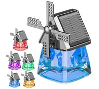 Solar-Powered Windmill Aroma Car Air Freshener, Car Air Freshener Solar Energy Rotating, Cars Essential Oil Aromatherapy, Long Lasting, Auto Interior Decoration (Blue Ocean)