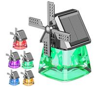 Solar-Powered Windmill Aroma Car Air Freshener, Car Air Freshener Solar Energy Rotating, Cars Essential Oil Aromatherapy, Long Lasting, Auto Interior Decoration (Green Gardenia)