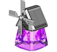 Solar-Powered Windmill Aroma Car Air Freshener, Car Air Freshener Solar Energy Rotating, Cute Windmill Design, Cars Essential Oil Aromatherapy, Auto Interior Decoration (Purple Osmanthus Flowers)