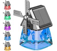 Solar-Powered Windmill Aroma Car Air Freshener, Car Air Freshener Solar Energy Rotating, Cute Windmills Design Cars Essential Oil Aromatherapy, Long Lasting, Auto Interior Decoration (Blue)