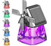 Solar-Powered Windmill Aroma Car Air Freshener, Car Air Freshener Solar Energy Rotating, Cute Windmills Design Cars Essential Oil Aromatherapy, Long Lasting, Auto Interior Decoration (Purple)