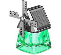 Solar-Powered Windmill Aroma Car Air Freshener, Car Air Freshener Solar Energy Rotating, Cute Windmill Design, Cars Essential Oil Aromatherapy, Auto Interior Decoration (Green Gardenia)