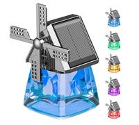 Solar-Powered Windmill Aroma Car Air Freshener, Cars Perfume in Addition to Odor Fragrance Cars Perfume Long Lasting, Auto Interior Decoration for Home,And Office (Blue)