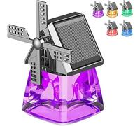 Solar-Powered Windmill Aroma Car Air Freshener, Rotating Aromatherapy Diffuser Ornament, Long-Lasting Scented Accessory for Car Interior, Dashboard Decoration with Essential Oils (Purple)