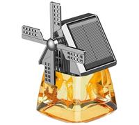 Solar-Powered Windmill Aroma Car Air Freshener, solar powered air freshener car, Car Essential Oil Aromatherapy, Long Lasting, Auto Interior Decoration (Yellow-Fresh lemon)