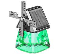 Solar-Powered Windmill Aroma Car Air Freshener, solar powered air freshener car, Car Essential Oil Aromatherapy, Long Lasting, Auto Interior Decoration (Green-Gardenia)