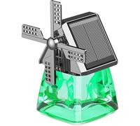 Solar-Powered Windmill Aroma Car Air Freshener, Solar Windmill Aroma Car Air Freshener Perfume, Cute Windmill Design, Auto Interior Decoration (Green)