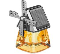 Solar-Powered Windmill Aroma Car Air Freshener, Solar Windmill Aroma Car Air Freshener Perfume, Cute Windmill Design, Auto Interior Decoration (Yellow)