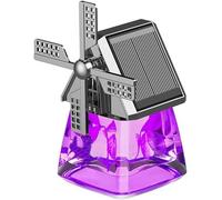 Solar-Powered Windmill Aroma Car Air Freshener, Solar Windmill Aroma Car Air Freshener Perfume, Cute Windmill Design, Auto Interior Decoration (Purple)