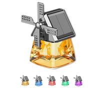 Solar-Powered Windmill Aroma Car Air Freshener, Solar Windmill Car Perfume, Long Lasting, Auto Interior Decoration/Office (yellow)