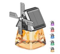 Solar-Powered Windmill Aroma Car Air Freshener, Windmill Design Solar Energy Rotating Aromatherapy, Solar Windmills Aroma Car Air Freshener Perfume, Auto Interior Decorati (Yellow_Lemon)