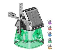 Solar-Powered Windmill Aroma Car Air Freshener, Windmill Design Solar Energy Rotating Aromatherapy, Solar Windmills Aroma Car Air Freshener Perfume, Auto Interior Decorati (Green_Gardenia)