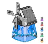 Solar-Powered Windmill Aroma Car Air Freshener, Windmill Design Solar Energy Rotating Aromatherapy, Solar Windmills Aroma Car Air Freshener Perfume, Auto Interior Decorati (Blue_Sea)