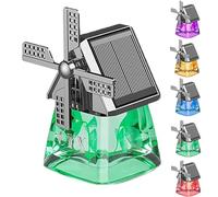 Solar-Powered Windmill Aroma Car Air Freshener, Windmill Solar Car Perfume Air Freshener Perfume, Auto Interior Decoration, Deodorizing Fragrance, Suitable for Cars, Homes, and Offices (Green)