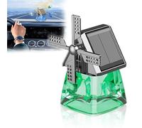 Solar-Powered Windmill Aroma Car Air Freshener, Windmill Solar Car Perfume Air Freshener Perfume, Long Lasting, Auto Interior Decoration, for Car,Home,And Office (Green Gardenias)