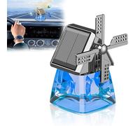 Solar-Powered Windmill Aroma Car Air Freshener, Windmill Solar Car Perfume Air Freshener Perfume, Long Lasting, Auto Interior Decoration, for Car,Home,And Office (Blue Oceans)