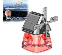 Solar-Powered Windmill Aroma Car Air Freshener, Windmill Solar Car Perfume Air Freshener Perfume, Long Lasting, Auto Interior Decoration, for Car,Home,And Office (Red Ancient Dragons)