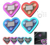 Solar Powered Wireless LED Heart Shape C-Pillar Light,Car Heart-Shaped Led Ambient Lights,Waterproof Car Triangle Window Hearts Accessory with Lamp Sensor,for Auto Interior Decoration (Mix)