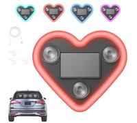 Solar Powered Wireless LED Heart Shape C-Pillar Lights,Car LED Heart-Shaped Waterproof Ambient Lamp,Romantic Car Window Atmosphere Light,Suitable for Auto Interiors Decor (Pink)