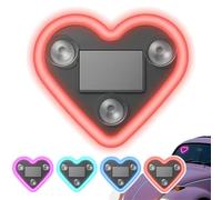 Solar Powered Wireless LED Heart Shape C-Pillar Neon Light, Car LED Ambient Light, Wireless Heart-Shaped Atmosphere Lights for The Car, Valentine's Day Romantic Cars Interior Decor Accessory (Red)