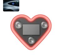Solar Powered Wireless Led Heart Shape C-Pillar Neon Light, Heart-Shaped Car Light Decor, Strong Suction Mount, for Cars, Windows, Can Be Adsorbed on Glass (Red)