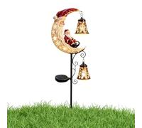 Solar Santa Claus, Lantern Resin LED Moon Lights, Festival Stake Lamp