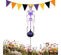 Solar Skeleton Yard Stake - 3D Fake Human Bone Figurine Sign | LED Light