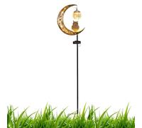 Solar Stake Lights - 33.46 Inches, Half Moon Garden Light, Glass Globe Ball Lamp | Solar Pathway Light, Outdoor Landscape Decor, Yard Accent Lighting, For Patio, Lawn, Porch, Deck, Balcony And Terrace