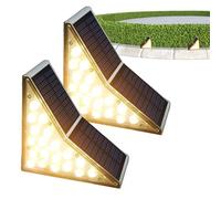 Solar Step Lights, Backyard LED Light, Solar Powered Step Lights, 2X LED Fence Lights, Water-Resistant Railing Lamp for Outdoor Yard, Deck, and Garden, Solar Step Lighting for Pathways and Outdoor