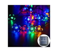 Solar String Lights, Cherry Blossom Shape, Waterproof LED Outdoor Garden Patio, Christmas Indoor Decoration (12M Multicolor)