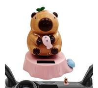 Solar Swinging Capybara - Dashboard Figurines, Shaking Head Toy with Car Design, Vehicle Decor, Cute Accessory, Car Companion for Driver SUV RV Trailer Tractor Automobile Home Bookshelf Balcony