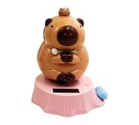 Solar Swinging Capybara - Dashboard Figurines, Shaking Head Toy with Car Design, Vehicle Decor, Cute Accessory, Car Companion for Driver SUV RV Trailer Tractor Automobile Home Bookshelf Balcony