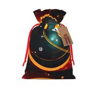 Solar System - Bolsa de Navidad con estampado de Saturno de Júpiter, paquete de vacaciones de alta calidad, embalaje festivo de Navidad con diseños alegres