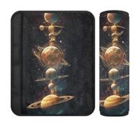 Solar System Celestial Landscape Mystery - 2 almohadillas para correa de hombro para asiento de coche, libera el estrés en tu cuello y hombros, accesorio para coche