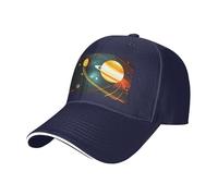 Solar System Júpiter Saturn Print Neutral Sandwich Hat Style Fit All Year Round Adjustable Baseball Caps Snug Secure, Azul marino, talla única