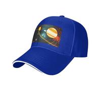 Solar System Júpiter Saturn Print Neutral Sandwich Hat Style Fit All Year Round Adjustable Baseball Caps Snug Secure, Azul, talla única