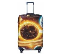 Solar System Planets - Funda elástica para equipaje de viaje, protector de maleta, funda de equipaje impresa antiarañazos, Black, S