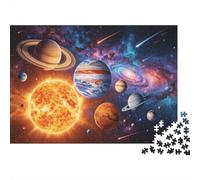Solar System Puzzle para Adultos 1000 Piezas Papel Reciclable Galaxy Space Puzzle Juego Padre-Hijo Accesorios Desarrolla Boy & Girl‘s Inteligencia Toy 52x38cm/1000piezas