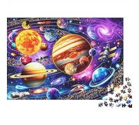 Solar System Puzzle para Adultos 1000Pc Reciclable Space Planets Jigsaw Puzzles Interesante Juego Familiar Props Fun Present for Holiday Blessings Regalo 38x26cm/1000pcs