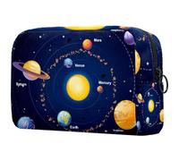 Solar System Space Galaxy Planets - Neceser para mujer, neceser de viaje, bolsa organizadora de maquillaje grande con cremallera, multicolor, 18.5x7.5x13cm/7.3x3x5.1in, Neceser