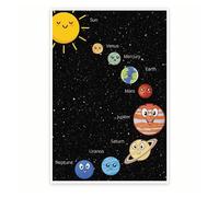 Solar System Wall Art Poster - Planets in Space Astronomy Chart for Students - Teacher Resource & Science Classroom Decor(Unframed,08x12inch(20x30cm))