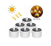 Solar Tea Lights for Outdoors, Pack Of 6 Solar , Outdoor Flickering, Solar Tea Light