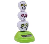 Solar Toys, Swinging Skull Figurines, 3 Head Bobble Set, Weather-Resistant Dashboard Decor, No Battery Required for Car Interior, Mesa, Bedroom, Window Sill, 10cm Abs